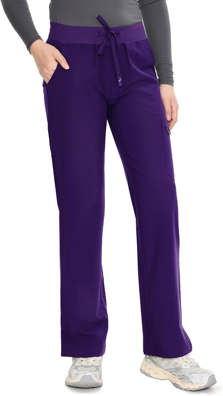 COZYFIT women's purple straight-leg cargo scrub pants - image 7