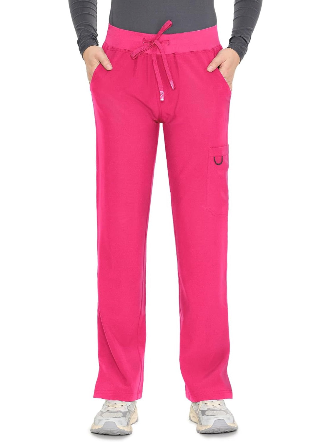 COZYFIT women's hot pink straight-leg cargo scrub pants - image 2