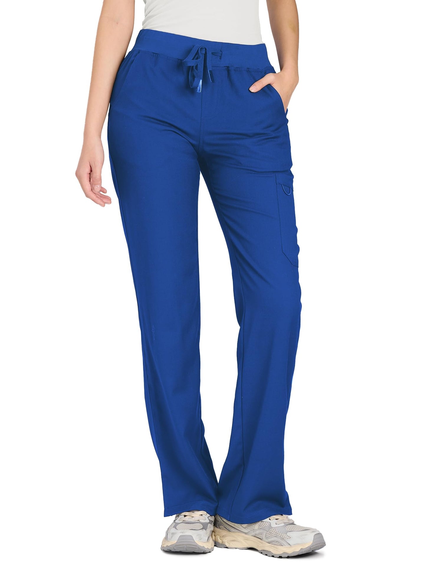 COZYFIT women's royal blue straight-leg cargo scrub pants