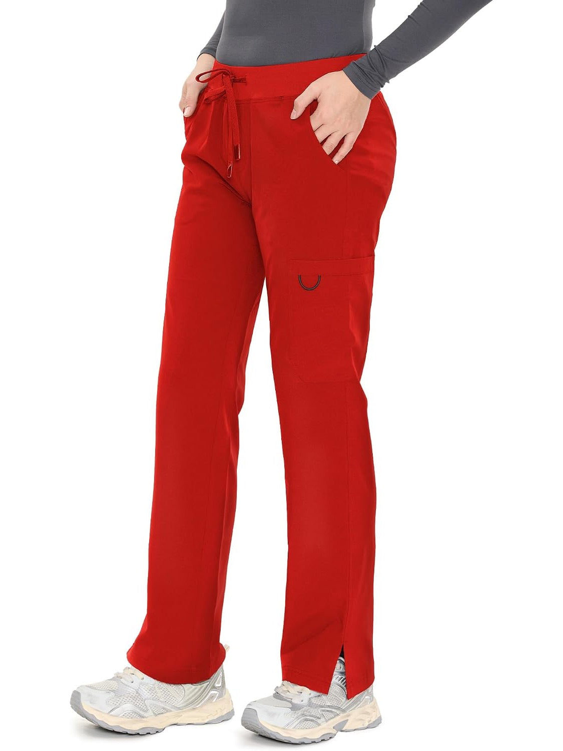 COZYFIT women's red straight-leg cargo scrub pants - image 4