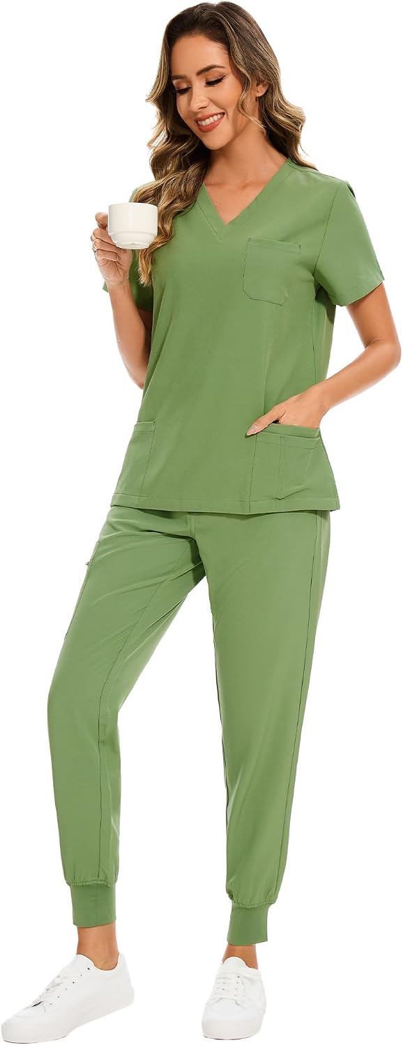 Luna Scrub Set — Beanstalk Green — 3