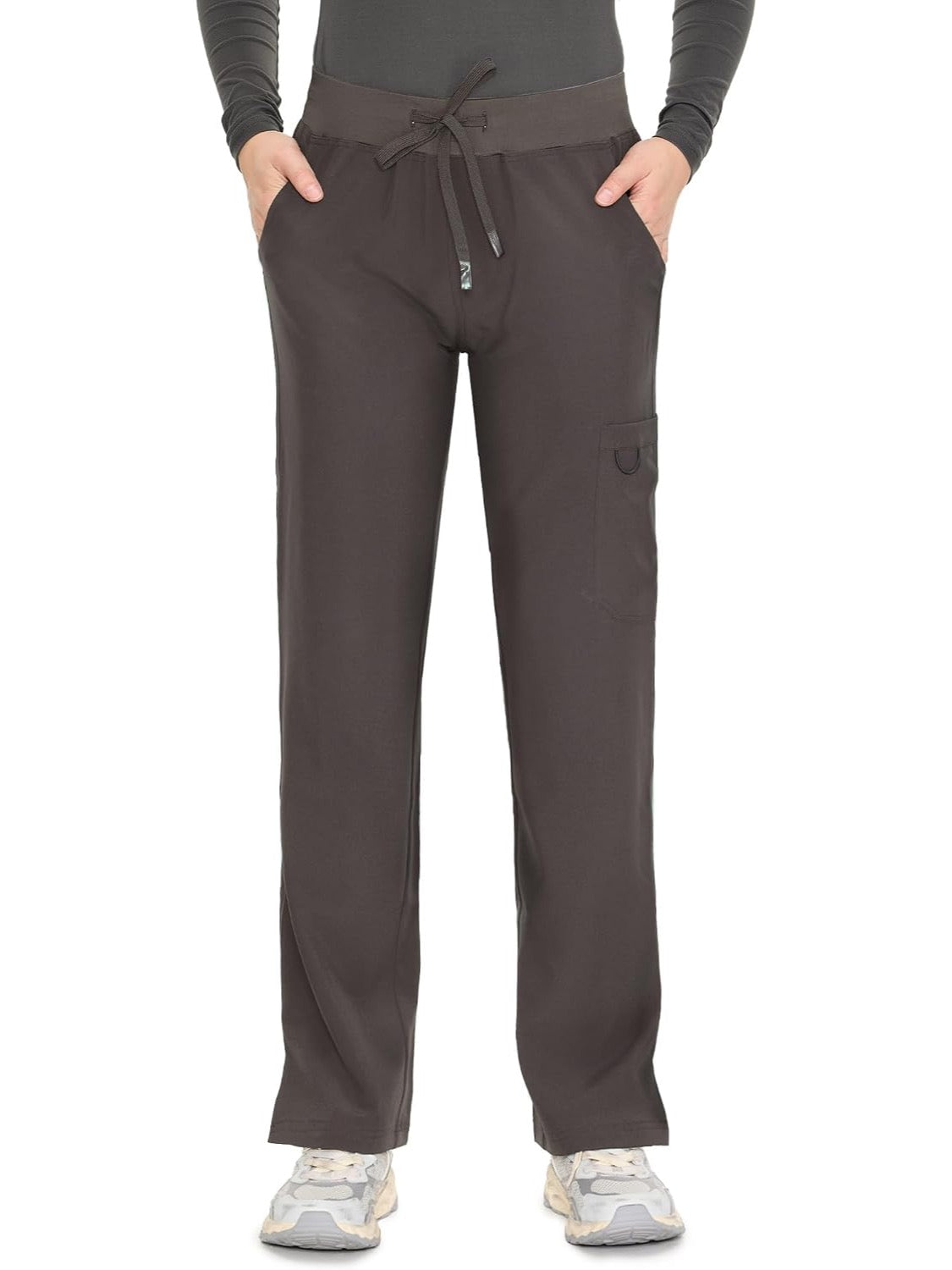 COZYFIT women's rock grey straight-leg cargo scrub pants - image 2