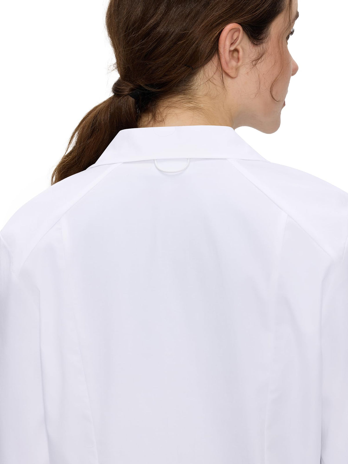 Bree Lab Coat, White, Back Yoke Detail