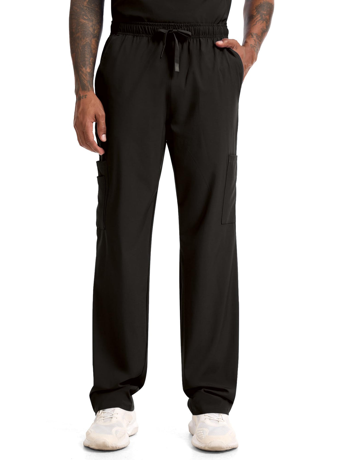 CST11P11 Men's Straight-Leg Scrub Pants — Black — 6