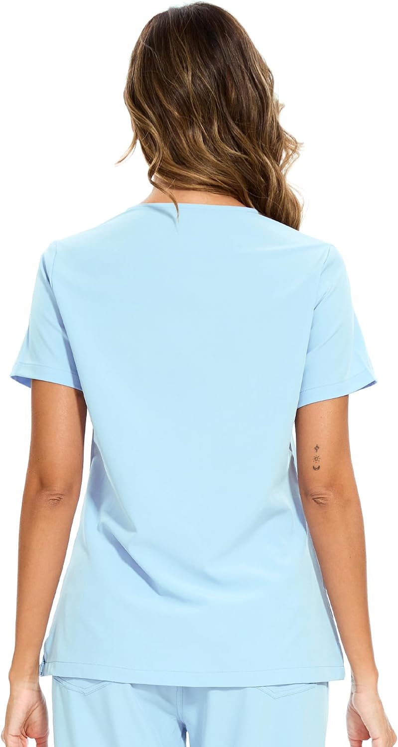 Luna V-Neck Scrub Top — Baby Blue — 3