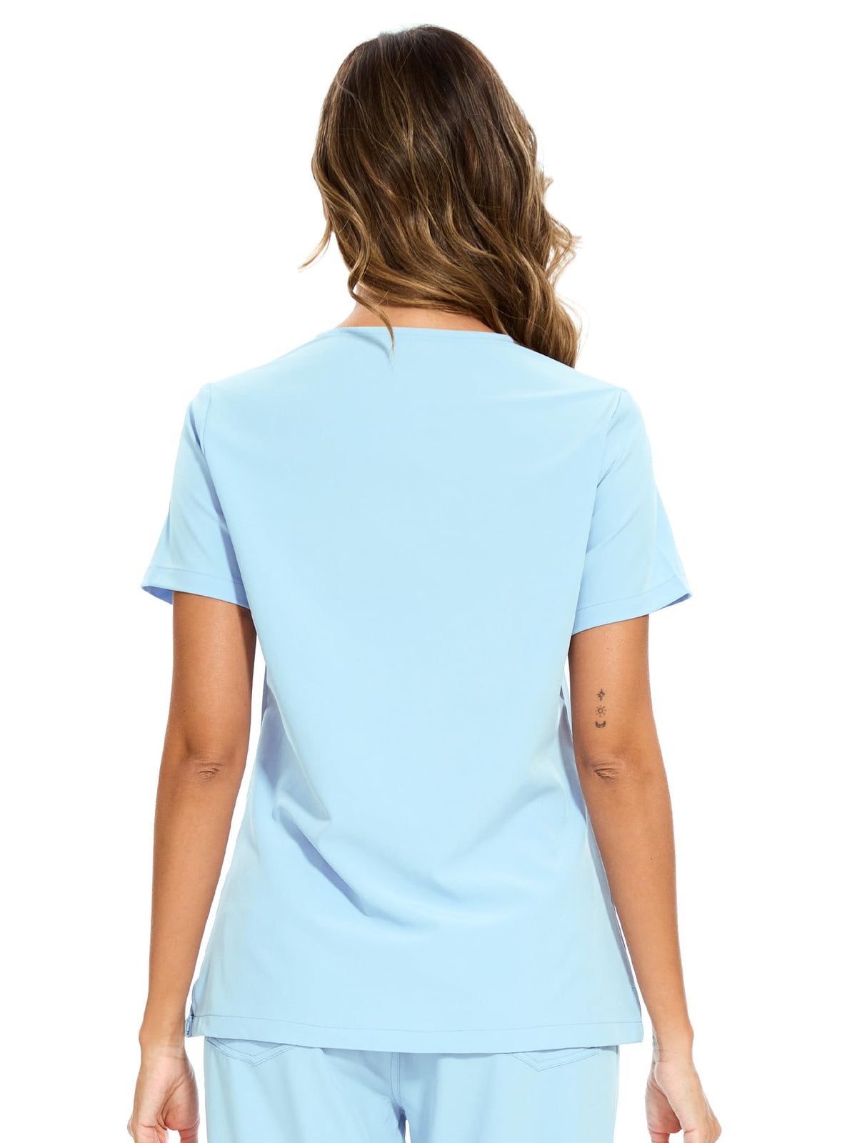 Luna V-Neck Scrub Top — Baby Blue — 3