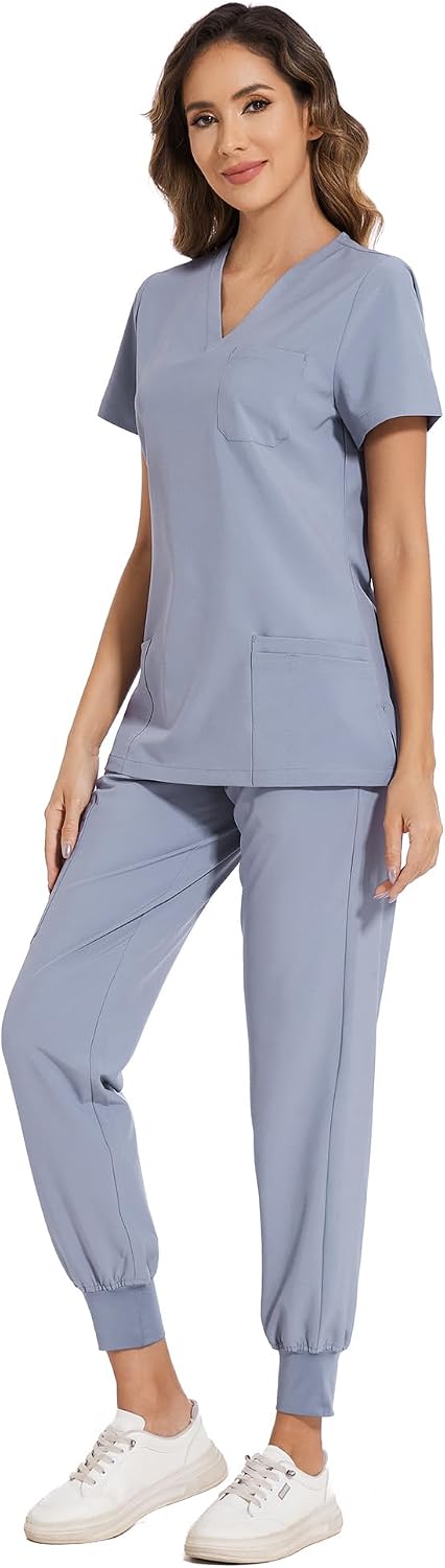 Luna Scrub Set — Light Grey — 3