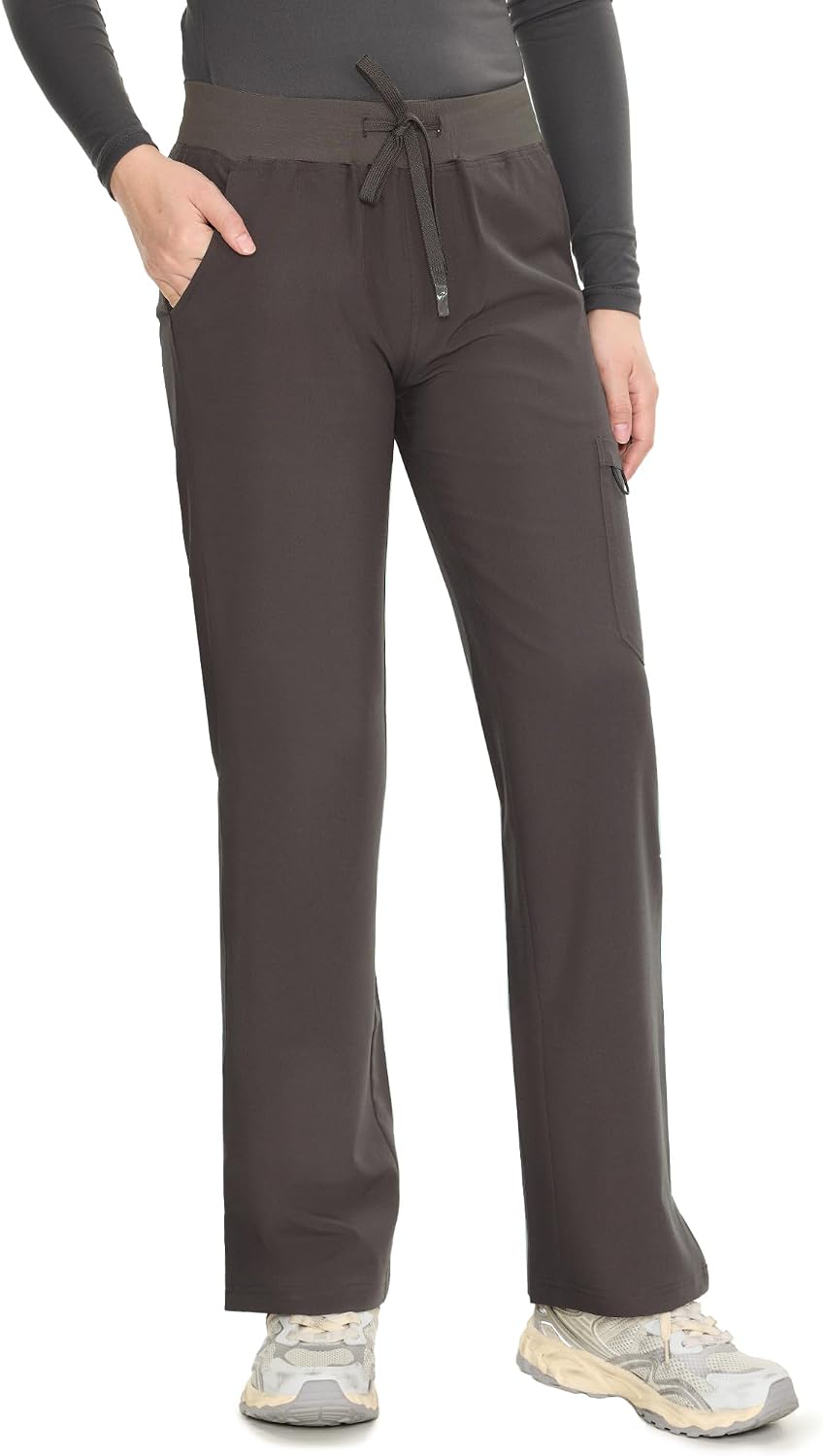COZYFIT women's rock grey straight-leg cargo scrub pants - image 7