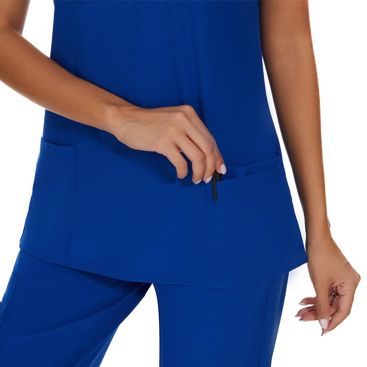 Luna V-Neck Scrub Top — Royal Blue — 5