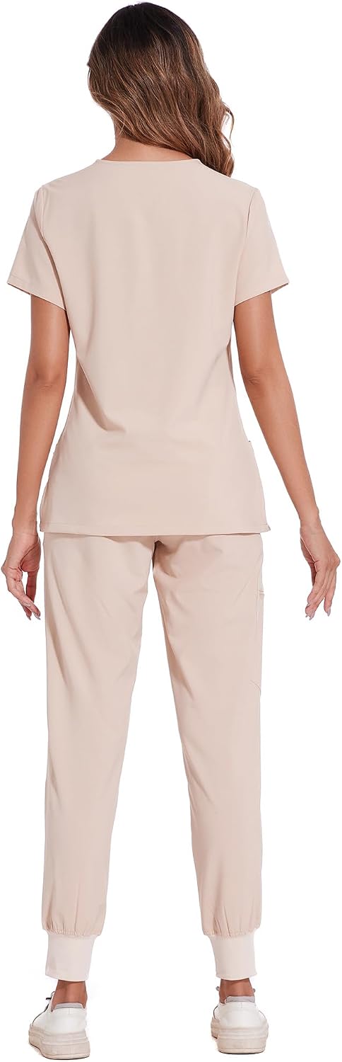 Luna Scrub Set — Light Khaki — 2