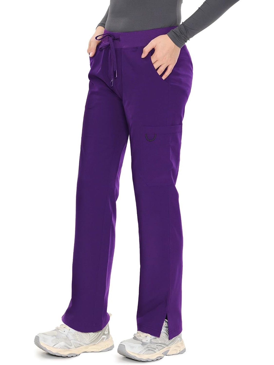 COZYFIT women's dark purple straight-leg cargo scrub pants - image 4
