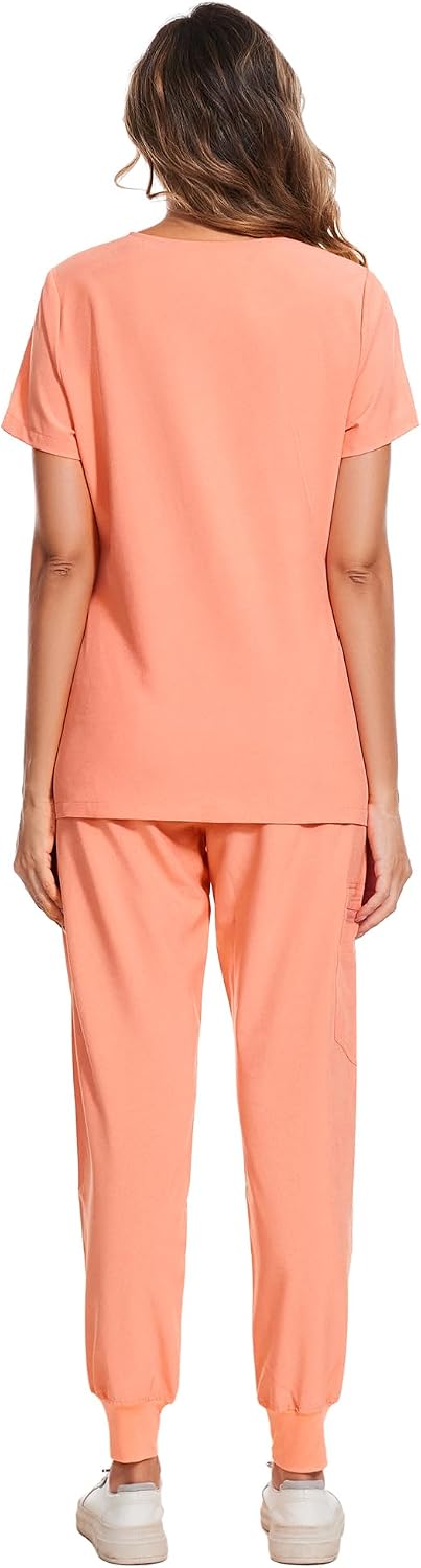 Luna Scrub Set — Coral Red — 3
