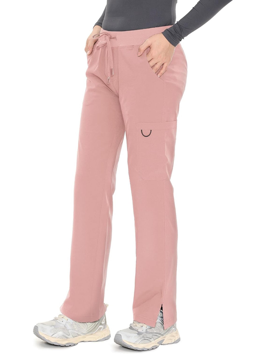 COZYFIT women's pink straight-leg cargo scrub pants - image 4