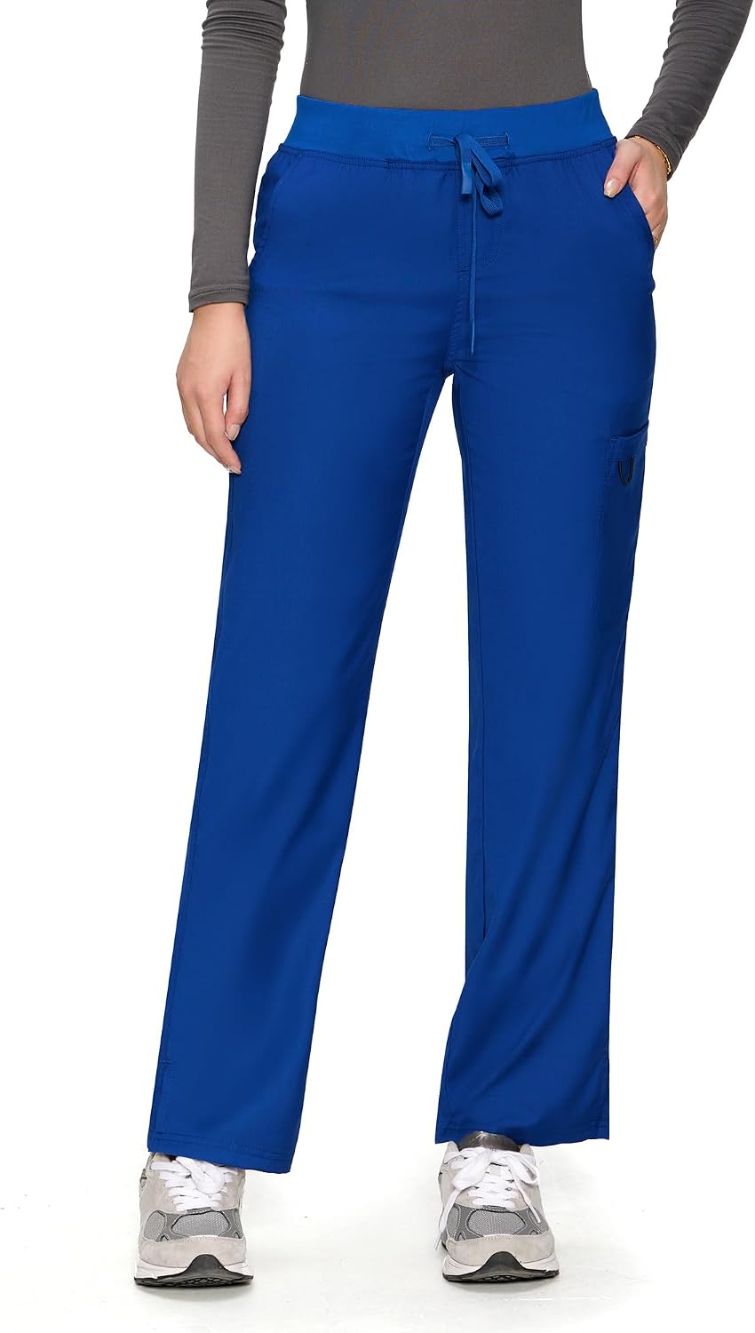 COZYFIT women's royal blue straight-leg cargo scrub pants - image 7