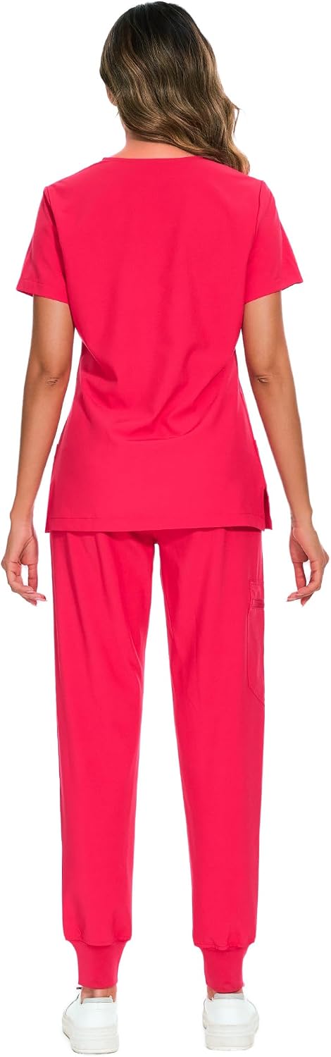 Luna Scrub Set — Rose Red — 3