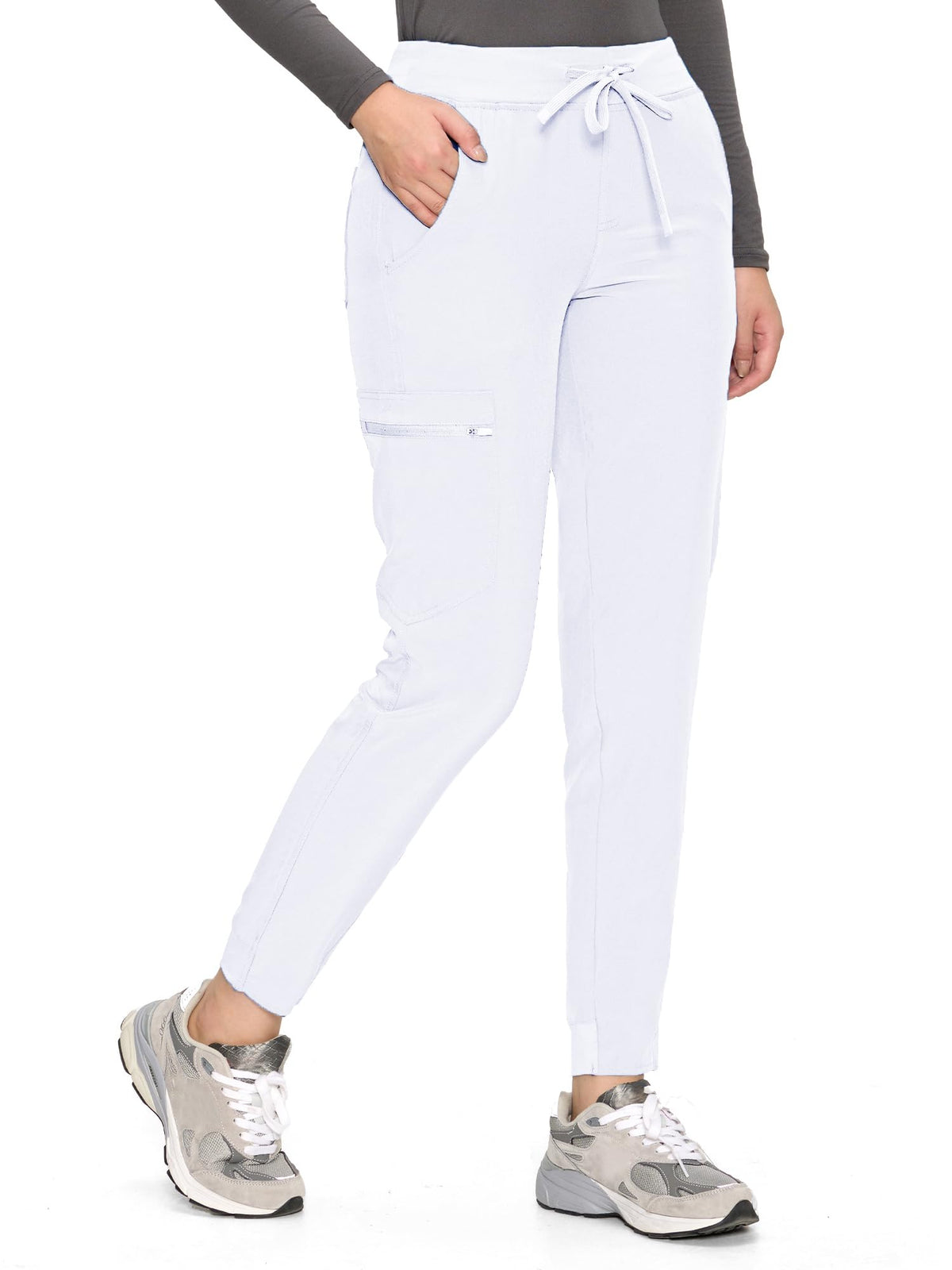 Aurora Jogger Scrub Pants — White — 1