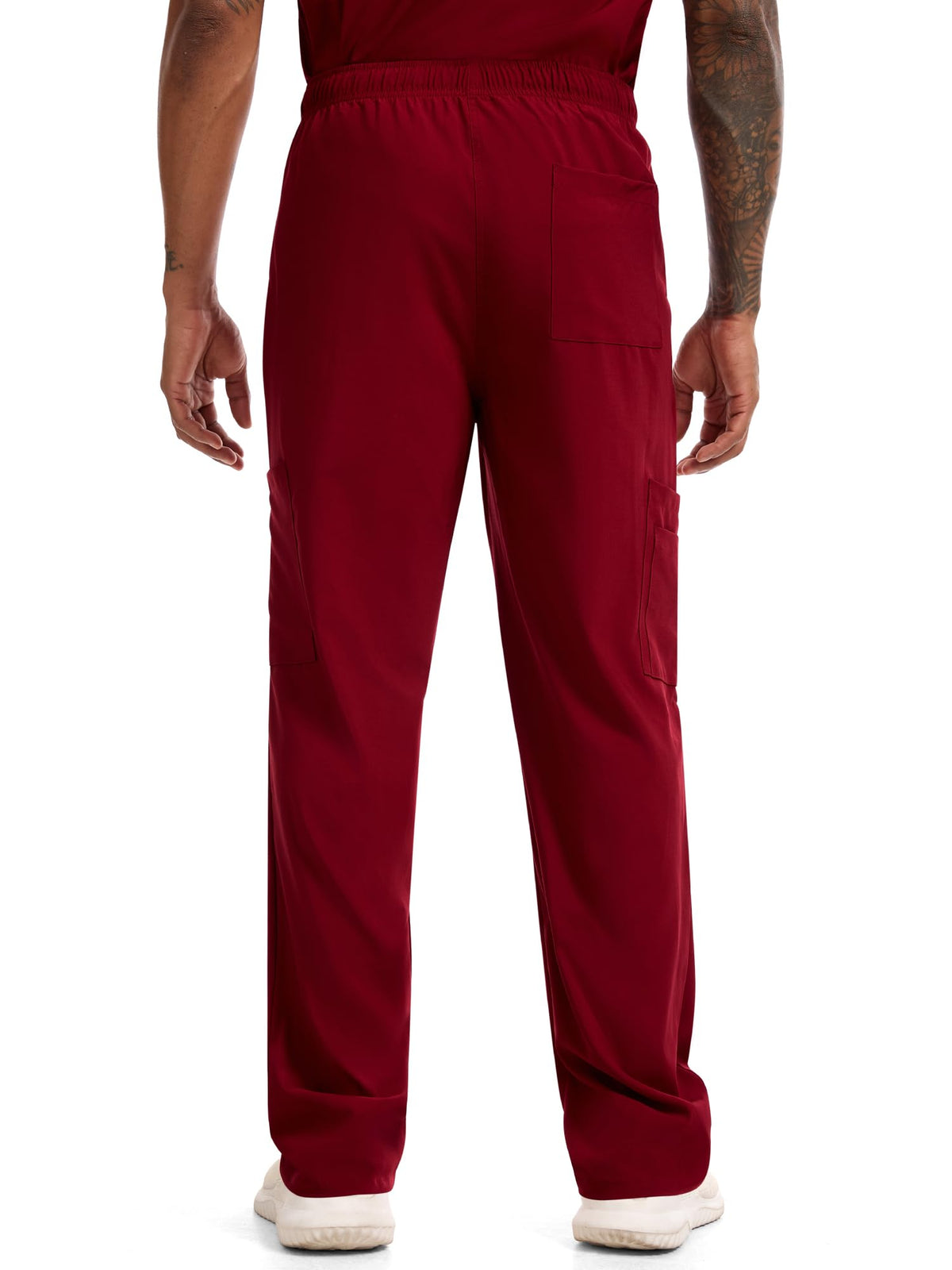 CST11P11 Men's Straight-Leg Scrub Pants — Burgundy — 2