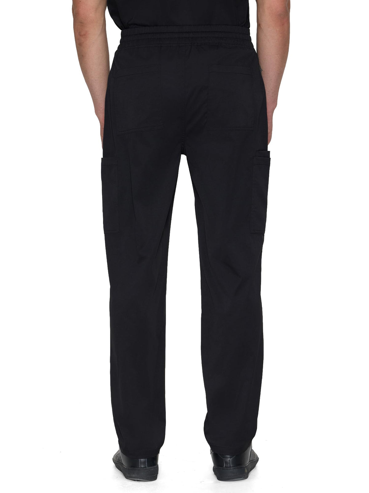 Orion Straight-Leg Scrub Pants, Black, Back View