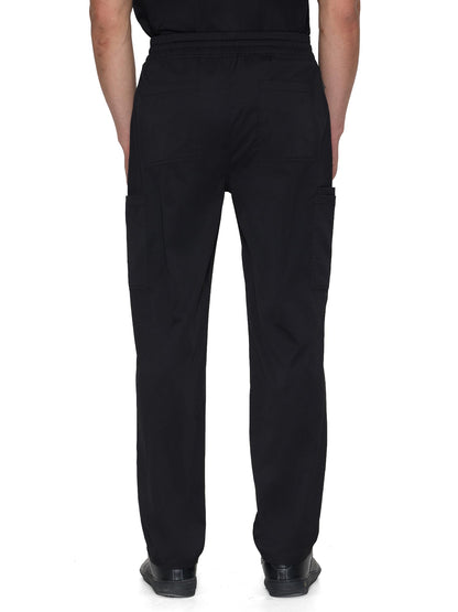 Orion Straight-Leg Scrub Pants, Black, Back View