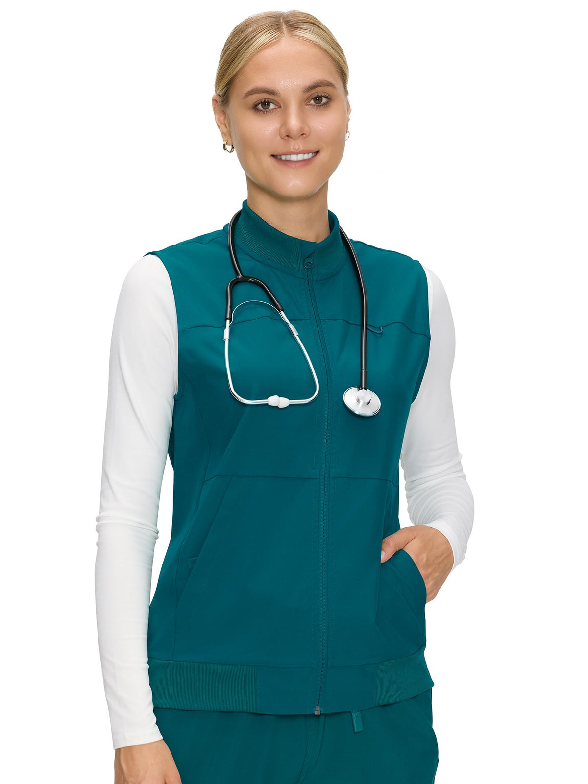 Marlowe Scrub Vest — Caribbean Blue — 1