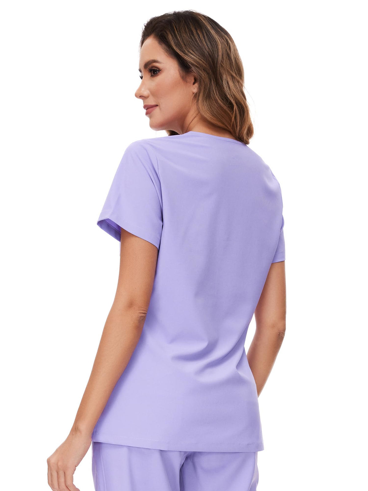 Luna V-Neck Scrub Top — Light Purple — 3