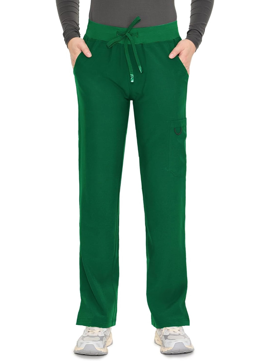 COZYFIT women's hunter green straight-leg cargo scrub pants - image 2