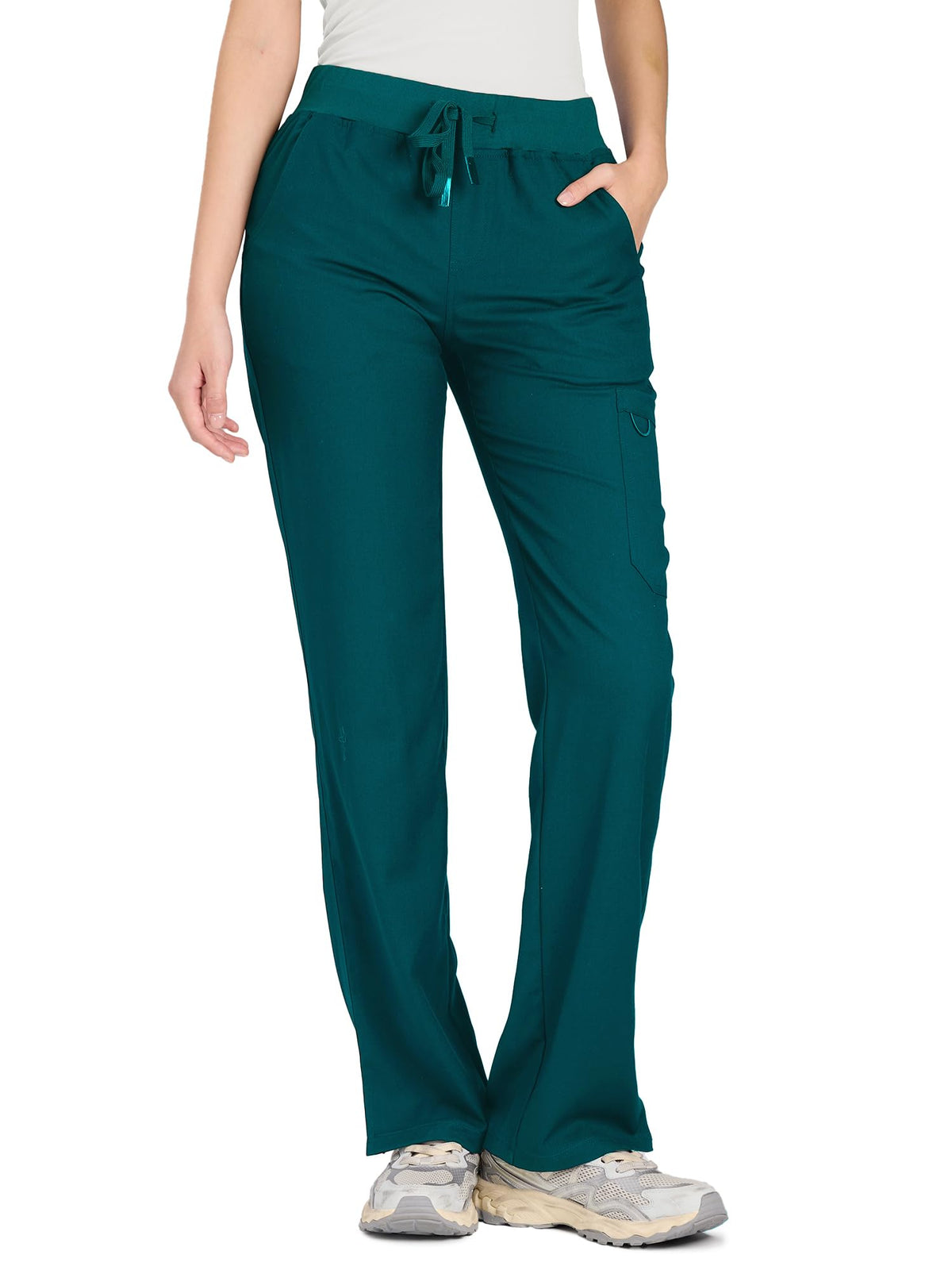 COZYFIT women's caribbean blue straight-leg cargo scrub pants