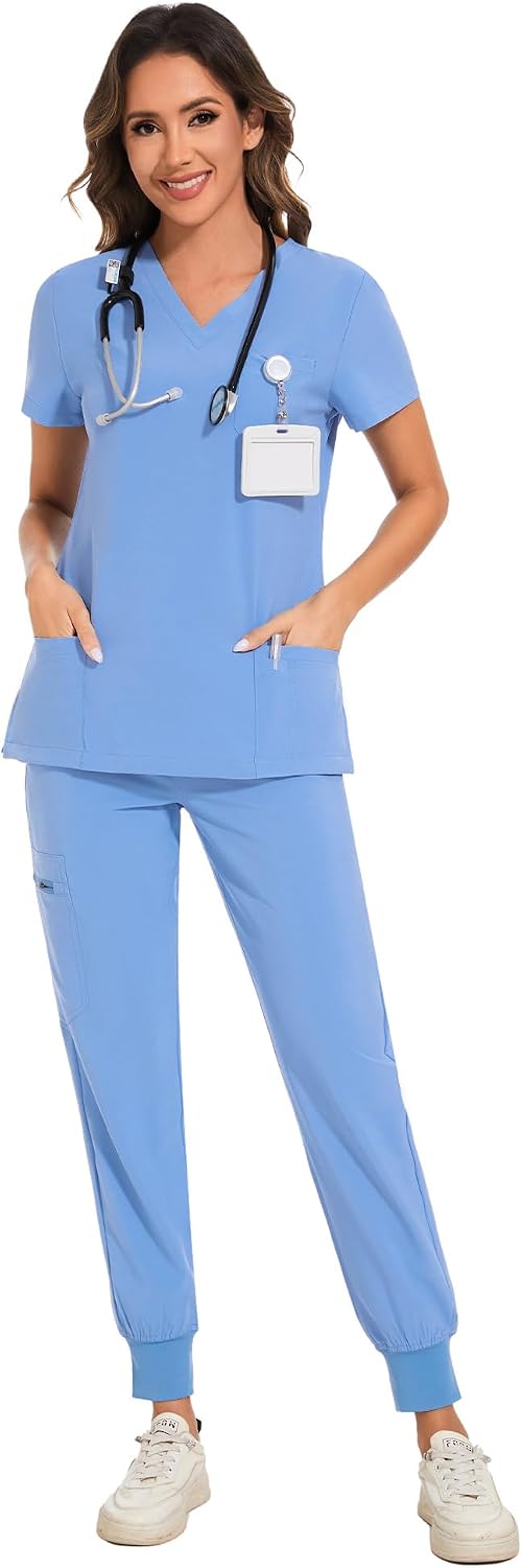 Luna Scrub Set — True Ceil Blue — 1