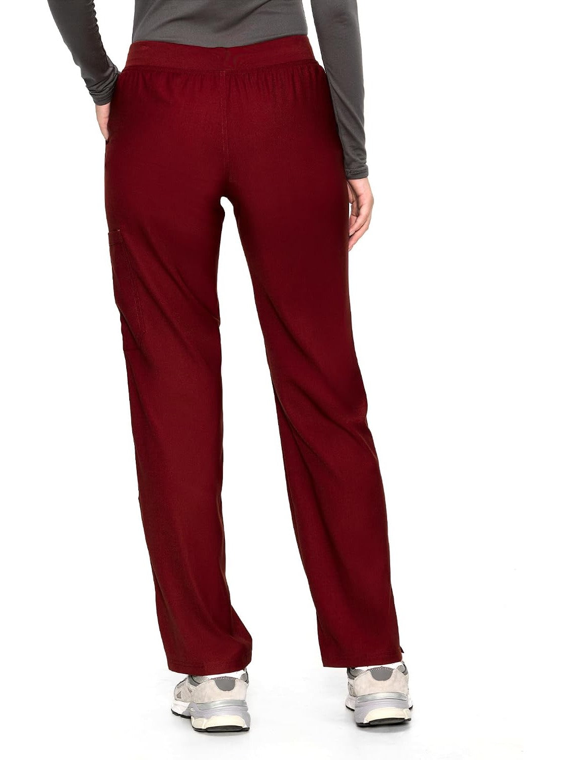 COZYFIT women's burgundy straight-leg cargo scrub pants - image 5