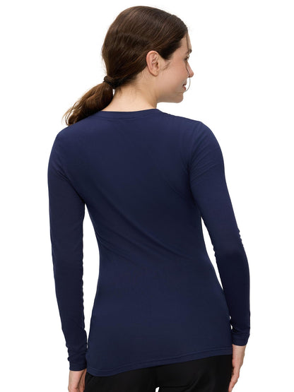 Mila 2-Pack Short Sleeve V-Neck Underscrub — Navy Blue/Navy Blue — 5