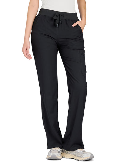 COZYFIT women's black straight-leg cargo scrub pants - image 1