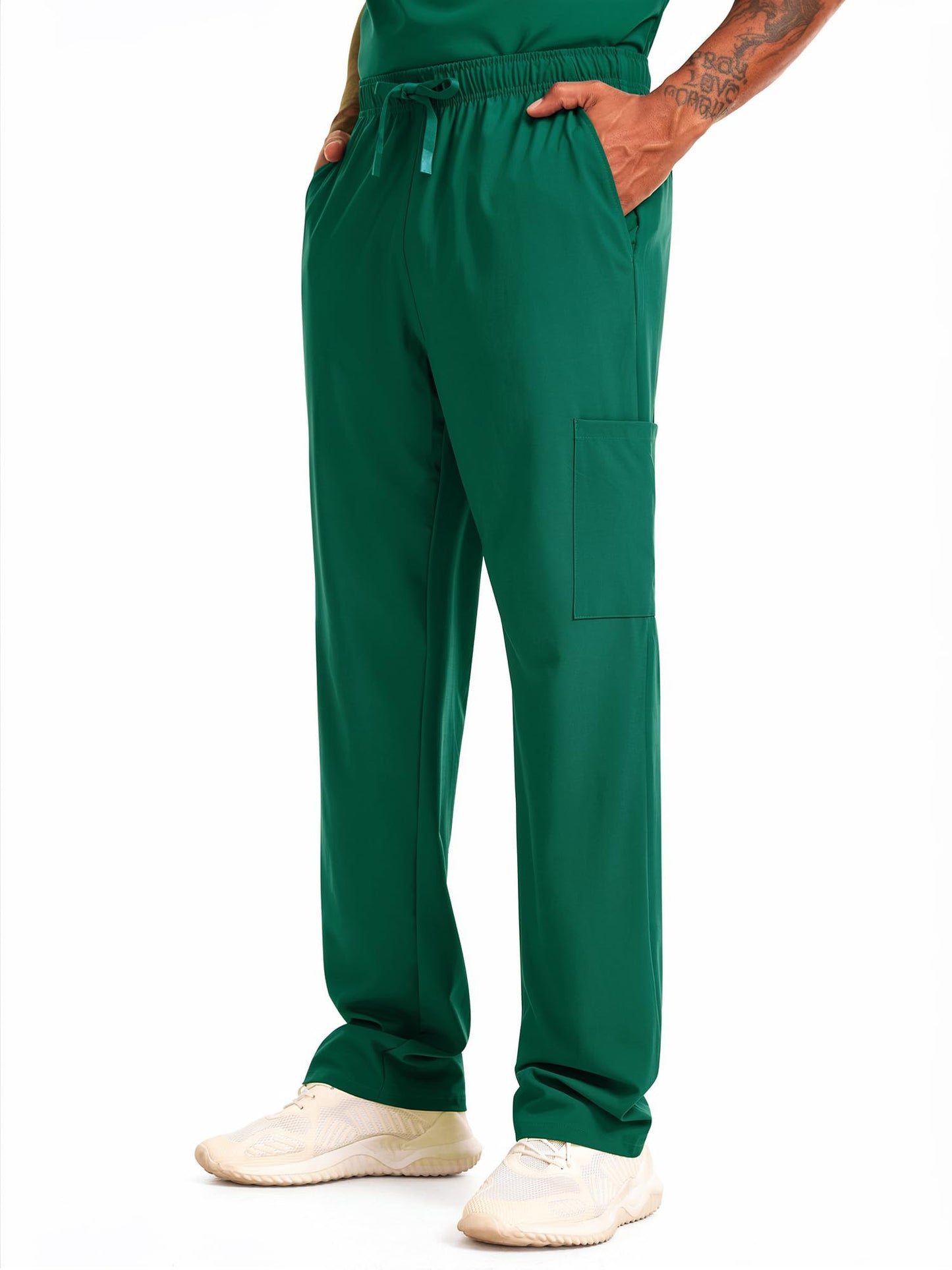 CST11P11 Men's Straight-Leg Scrub Pants — Hunter Green — 3