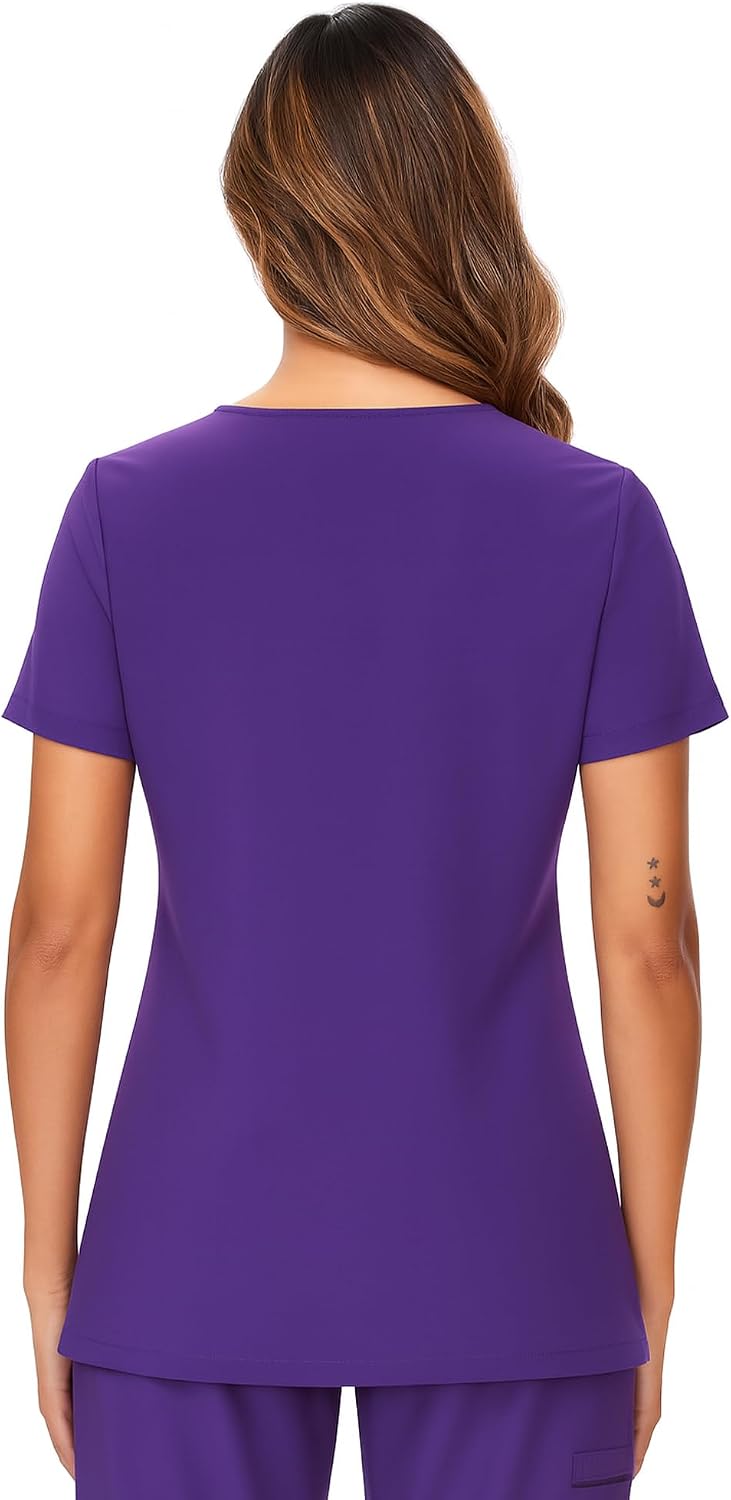 Luna V-Neck Scrub Top — Purple — 3