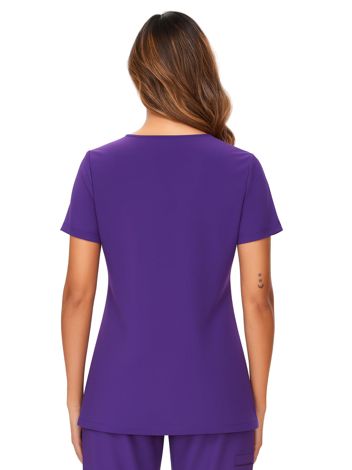 Luna V-Neck Scrub Top — Purple — 3