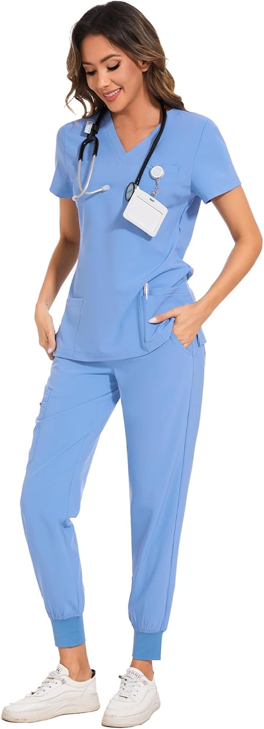 Luna Scrub Set — True Ceil Blue — 3