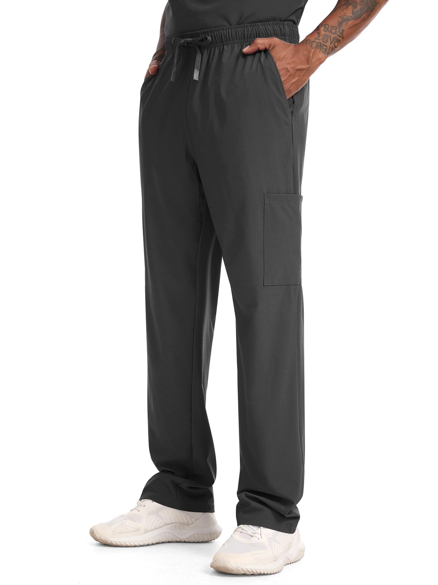 CST11P11 Men's Straight-Leg Scrub Pants — Dark Grey — 3