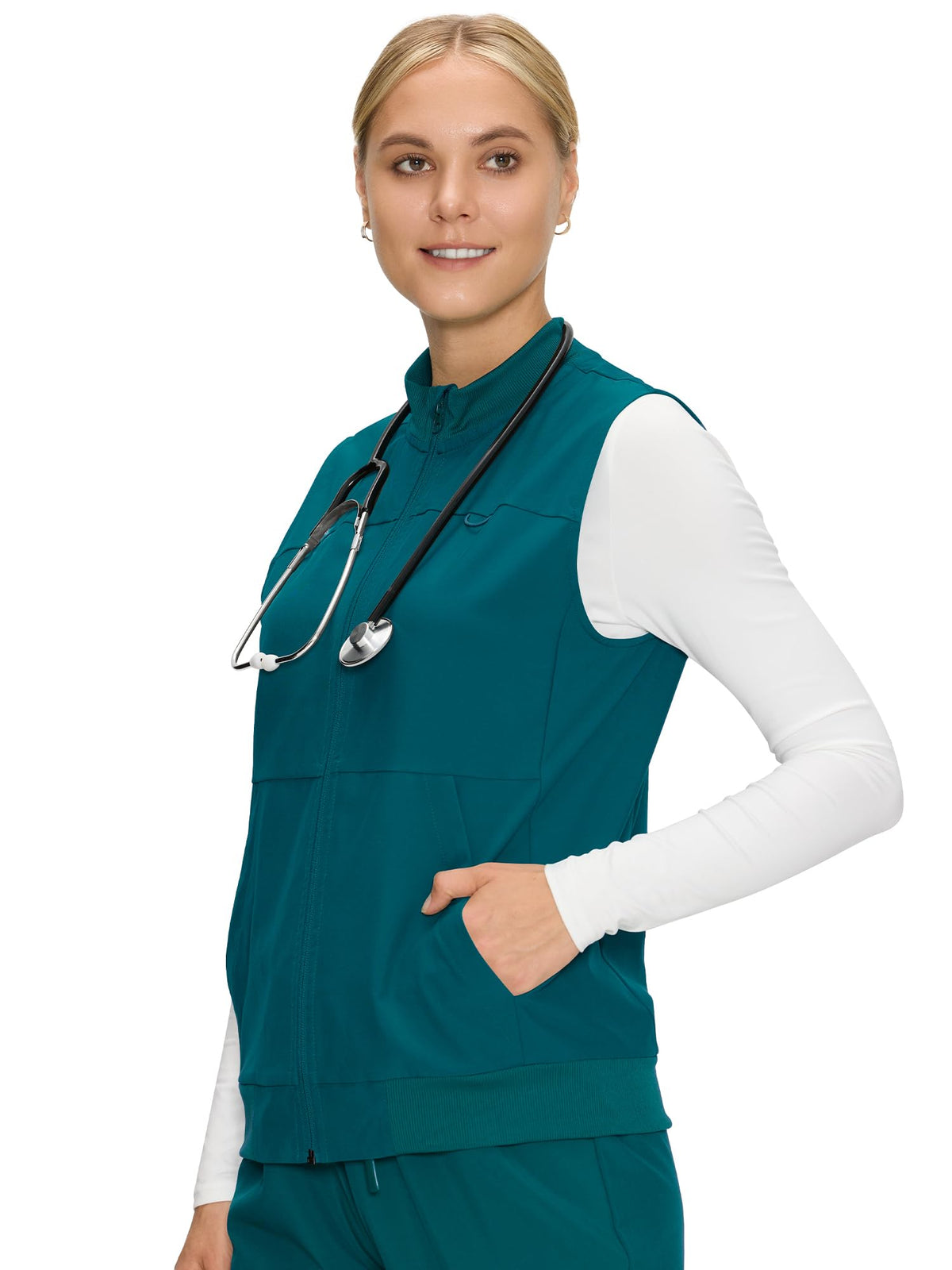 Marlowe Scrub Vest — Caribbean Blue — 3