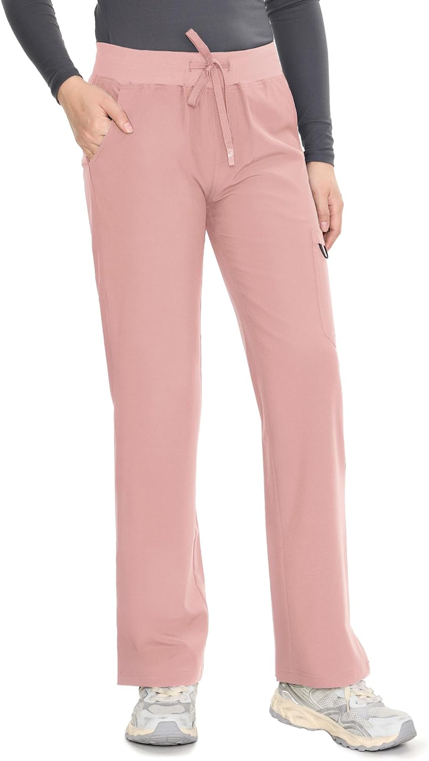 COZYFIT women's pink straight-leg cargo scrub pants - image 7