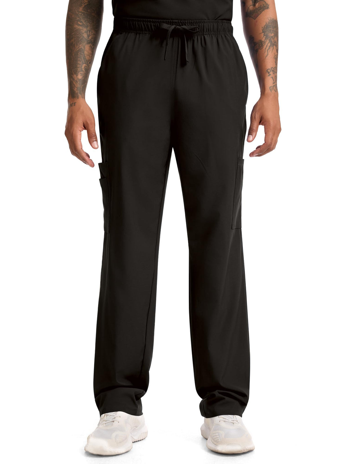 CST11P11 Men's Straight-Leg Scrub Pants — Black — 1