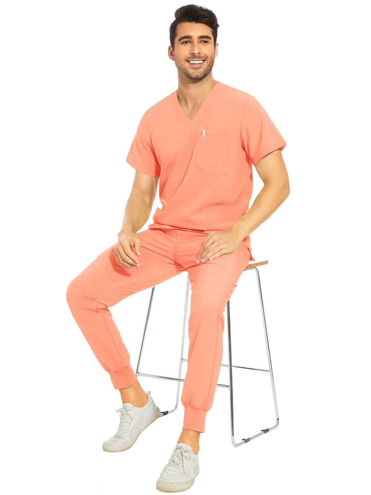 Lunar Scrub Set — Coral Red — 6