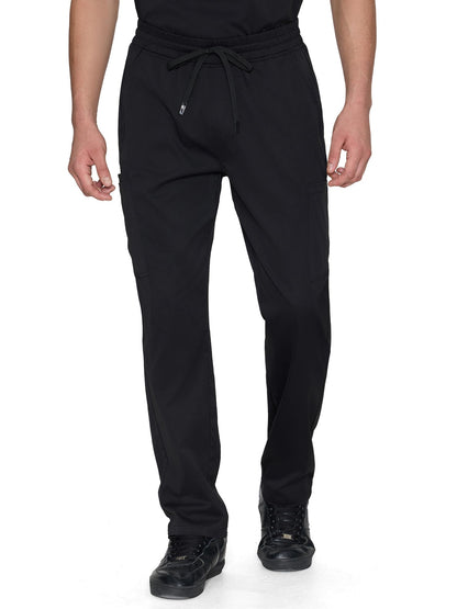 Orion Straight-Leg Scrub Pants, Black, Front View