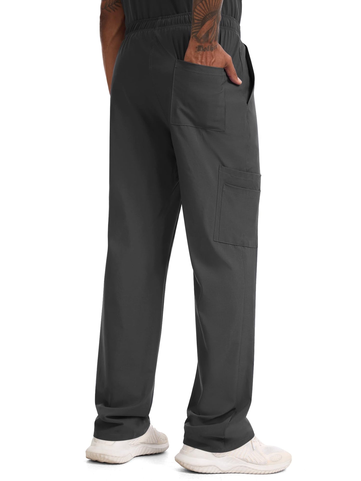 CST11P11 Men's Straight-Leg Scrub Pants — Dark Grey — 7