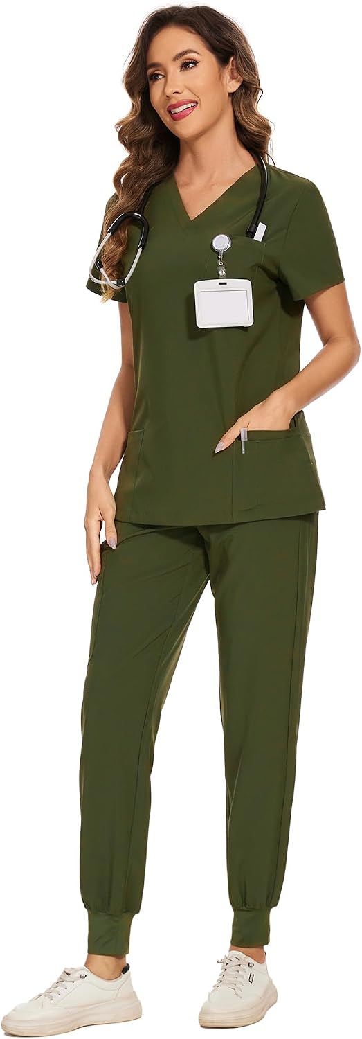 Luna Scrub Set — Olive Green — 3