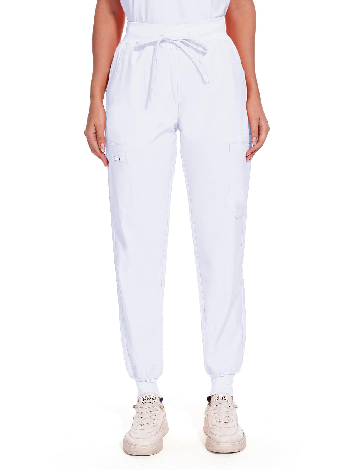 Nova Cargo Scrub Pants — White — 1