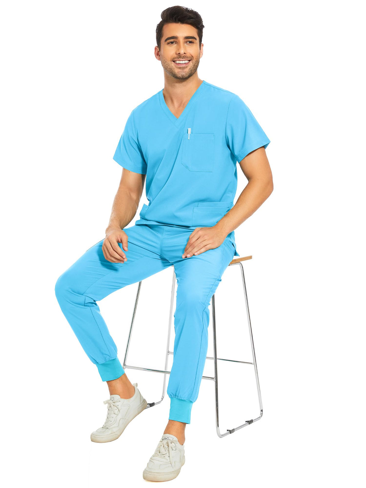 Lunar Scrub Set — Aqua Blue — 6