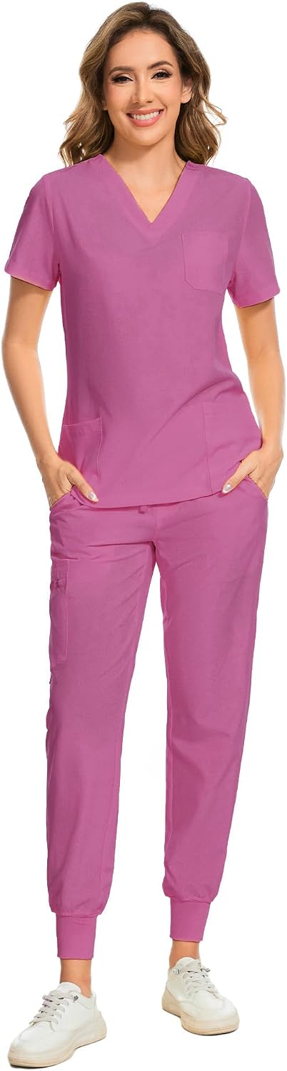 Luna Scrub Set — Raspberry — 1