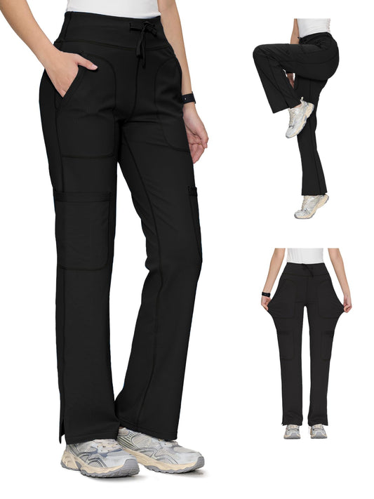 Prudence Yoga Scrub Pants — Black — 1