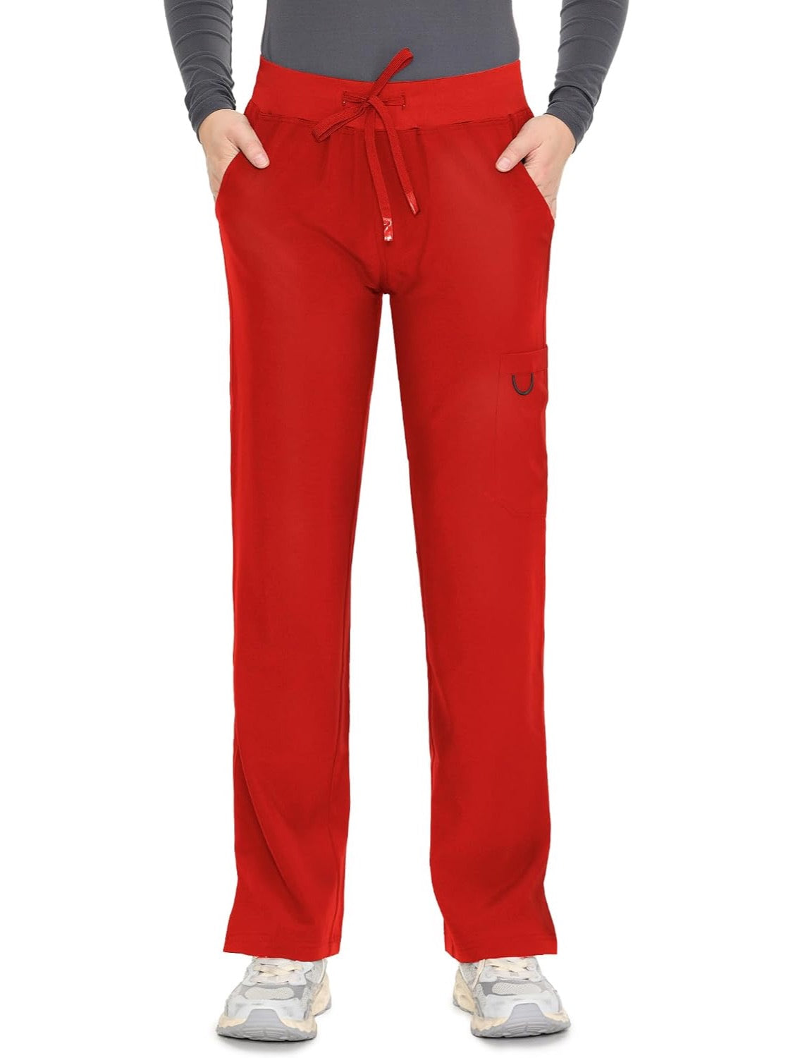 COZYFIT women's red straight-leg cargo scrub pants - image 2