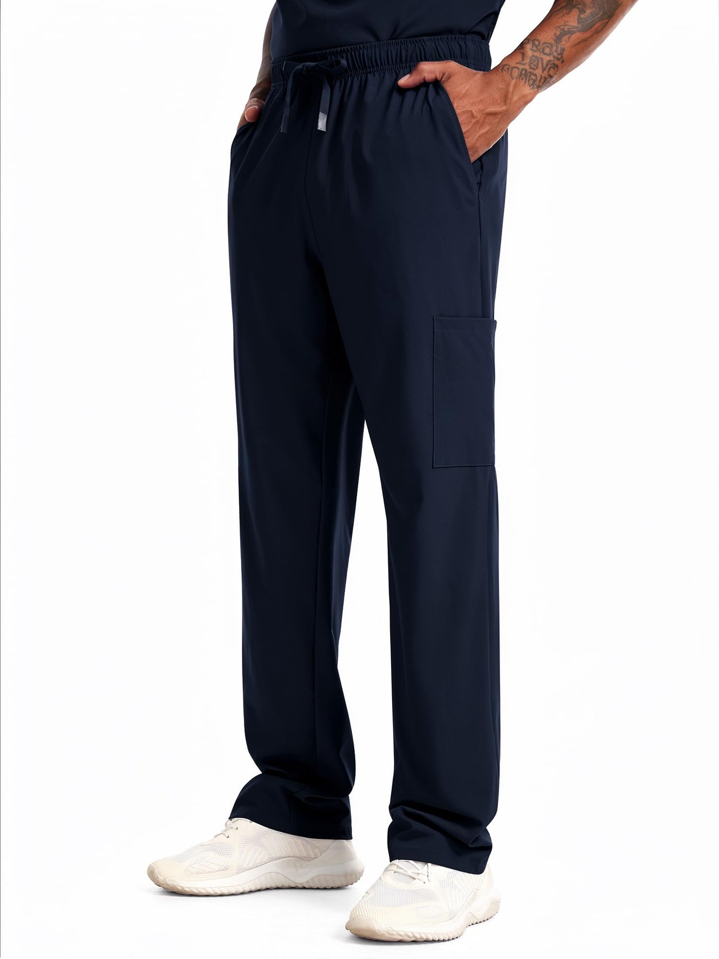 CST11P11 Men's Straight-Leg Scrub Pants — Navy Blue — 3