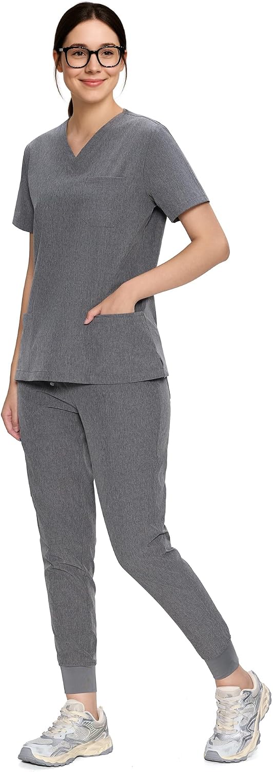 Luna Scrub Set — Heather Grey — 3
